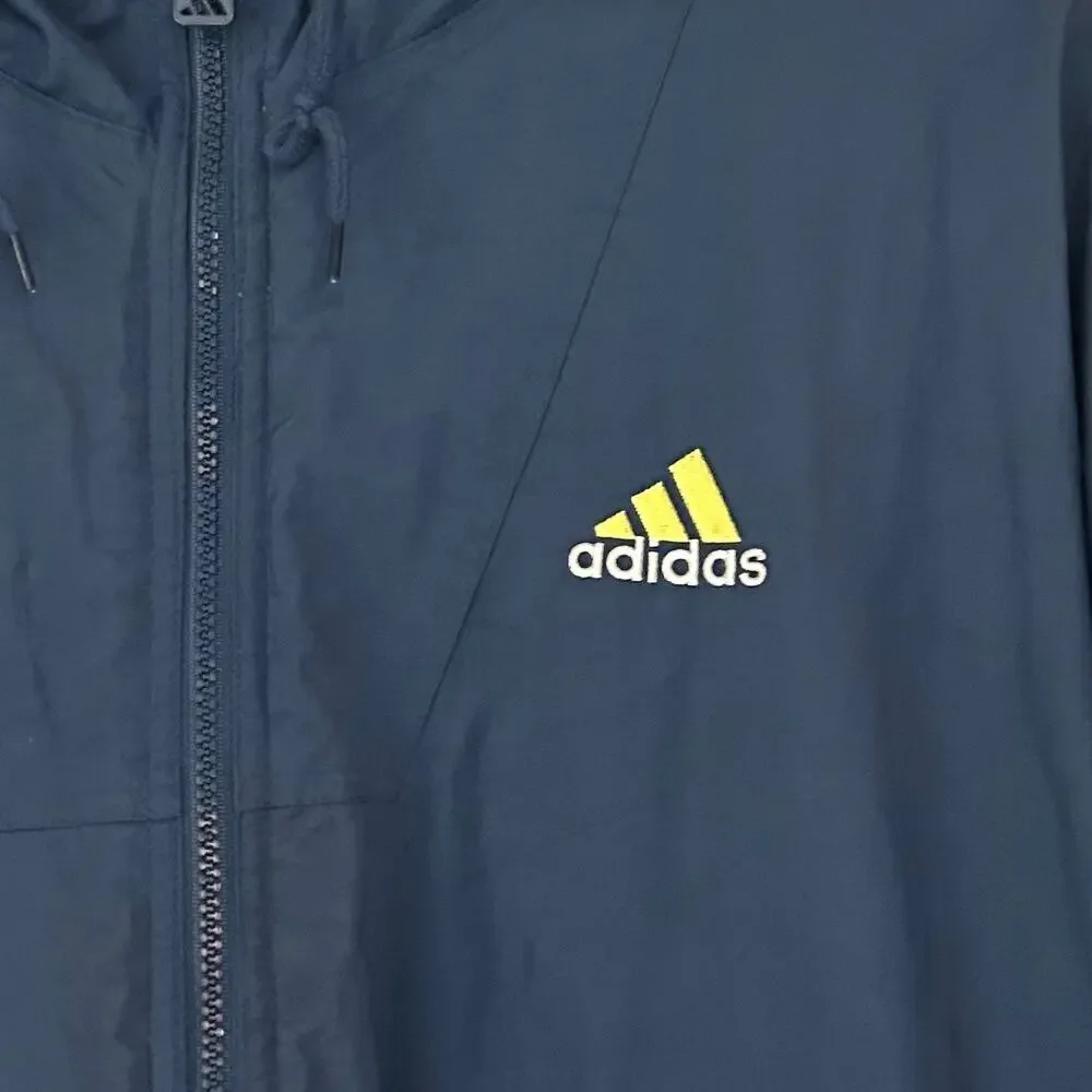 Vintage Adidas winter jacket full zip embroidered logo back 90s streetwear XL